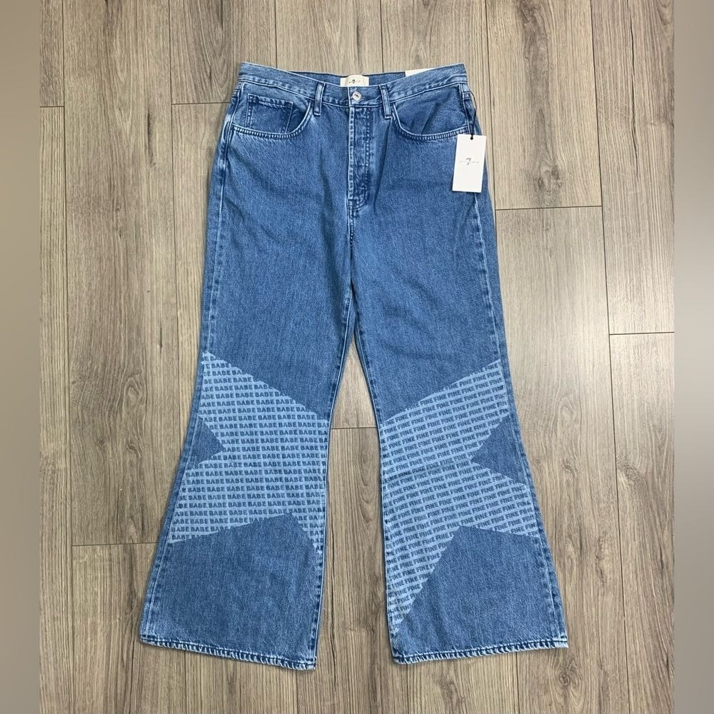 7 for all mankind Easy Flare in Star Patchwork Size 29 NWT